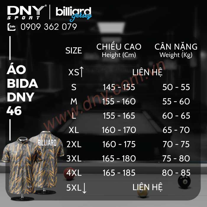 MẪU ÁO BIDA THIẾT KẾ THEO YÊU CẦU | DNY-BIDA2606200046