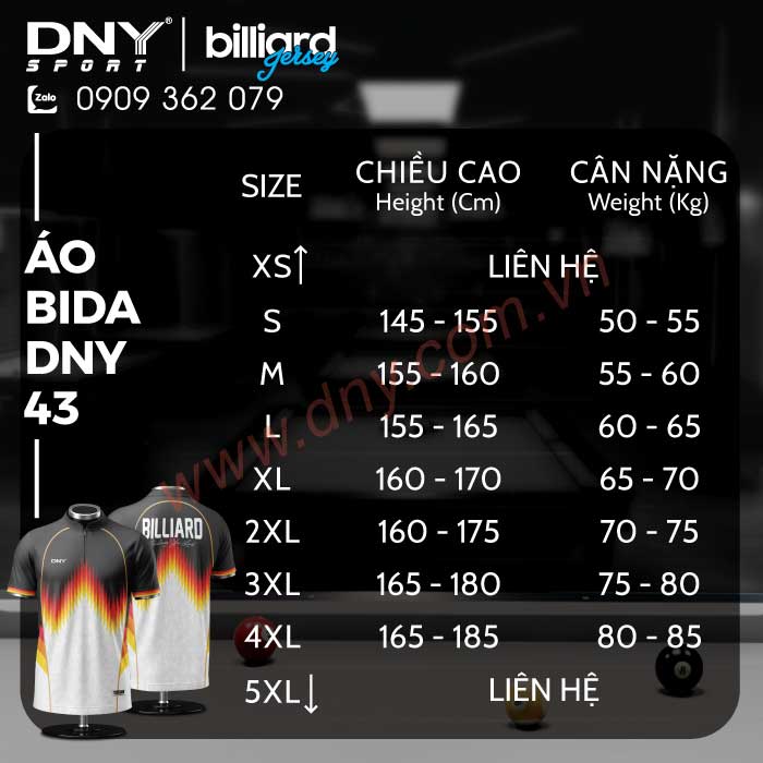 MẪU ÁO BIDA THIẾT KẾ THEO YÊU CẦU | DNY-BIDA2604240043