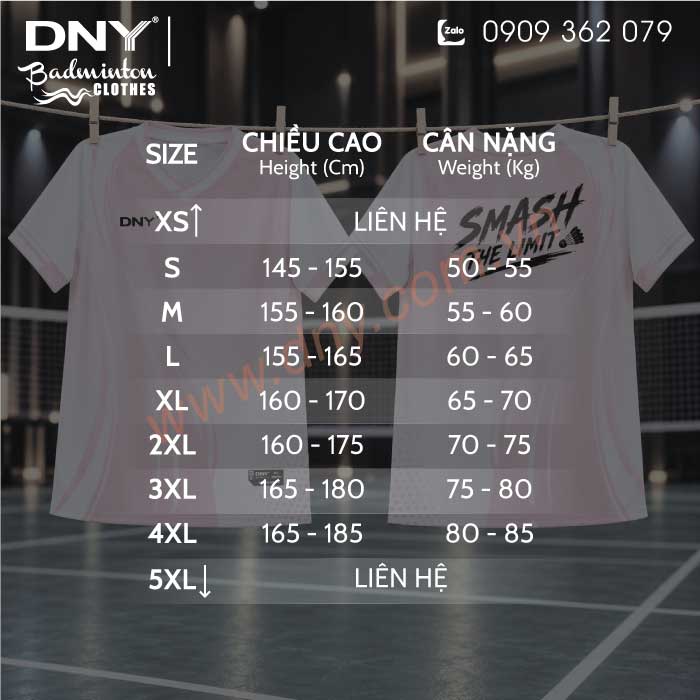 MẪU ÁO CẦU LÔNG THIẾT KẾ THEO YÊU CẦU | DNY-CL2610020105