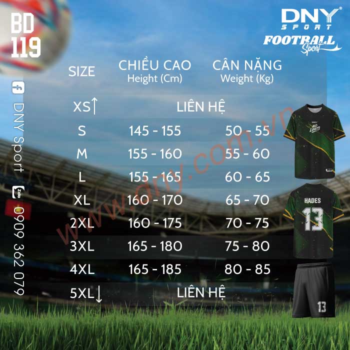 ÁO BÓNG ĐÁ TỰ THIẾT KẾ | DNY 2604080119