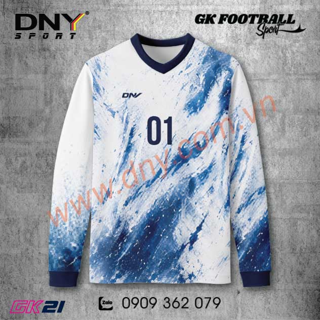 Xưởng May Quần Áo Thủ Môn DNY Trắng Xanh Họa Tiết Vẩy Sơn – DNY Sport