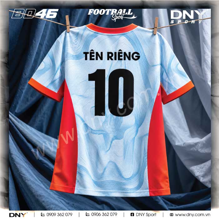 Áo Bóng Đá Lam Sóng Xanh Da Trời Phối Đỏ – DNY 2610100146