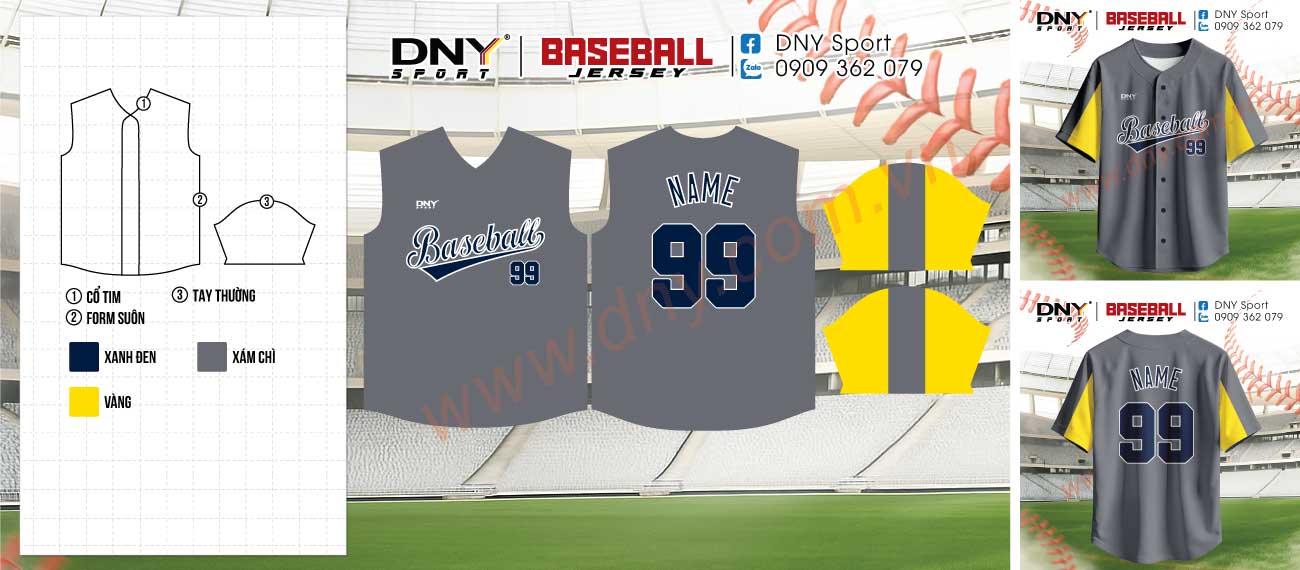 Áo jersey bóng chày custom – cá nhân hóa theo tên và số áo