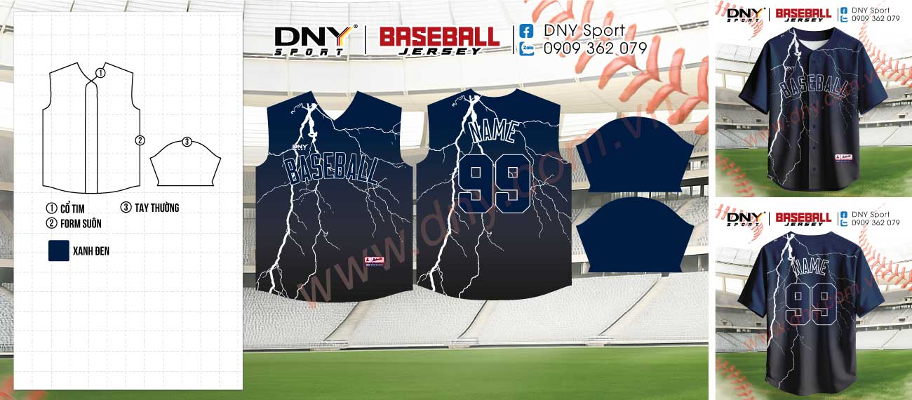 Áo bóng chày unisex trẻ trung, giúp bạn nổi bật trong mọi hoạt động