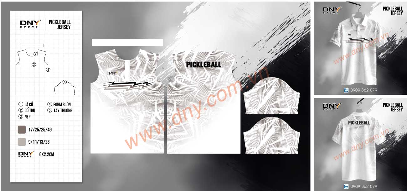 Mẫu áo pickleball đẹp 2025 – Vải cao cấp, thiết kế ấn tượng