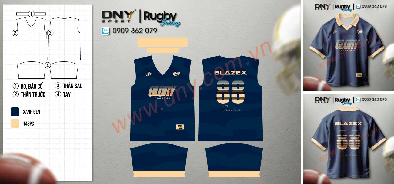 Trang phục rugby phong cách thể thao