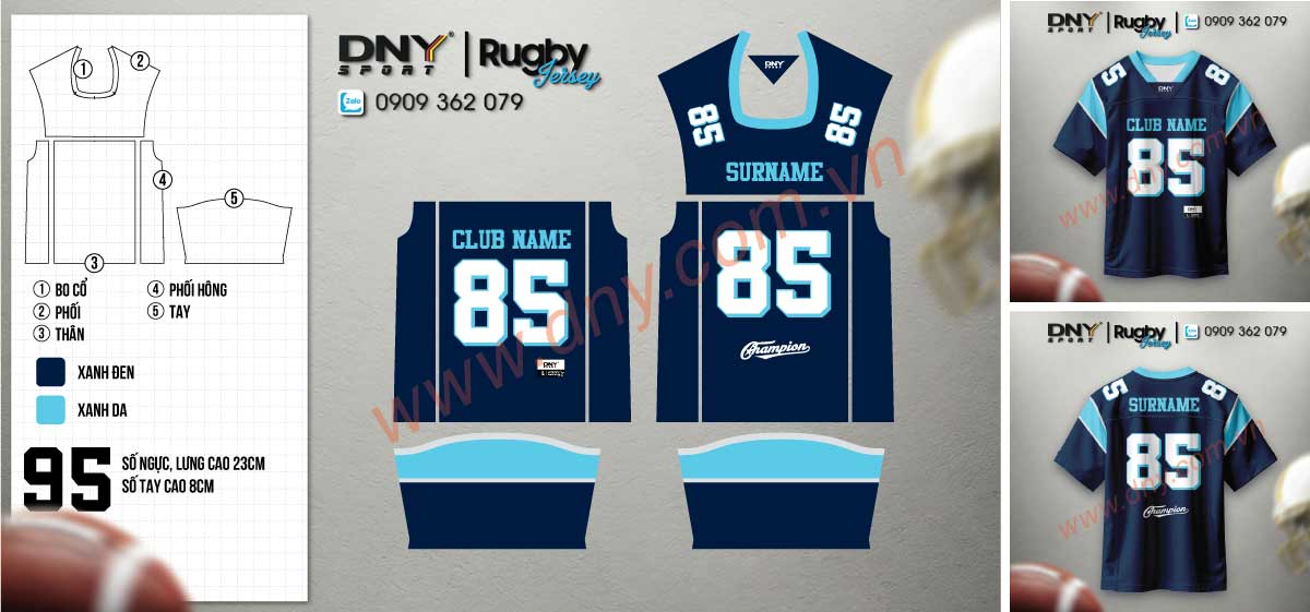 áo thể thao rugby nam nữ