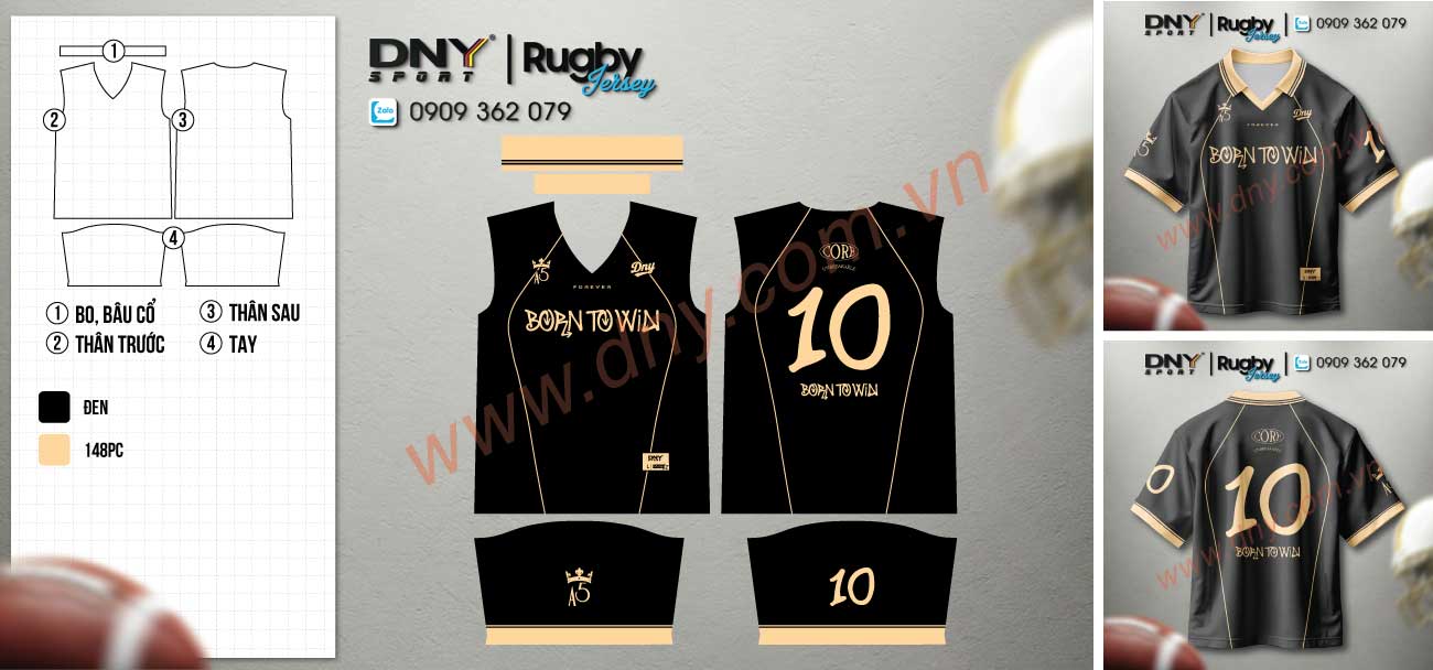 Bộ đồng phục rugby chuyên nghiệp