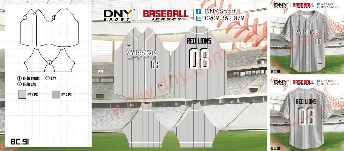 Trang phục bóng chày in logo
