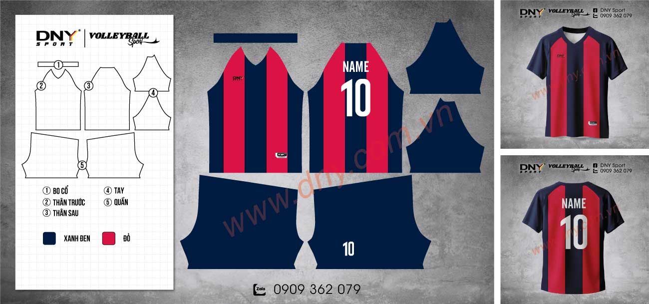 Mẫu Áo Bóng Chuyền Thiết Kế Năng Động Thiết kế áo bóng chuyền trẻ trung giúp đội hình nổi bật trên sân
