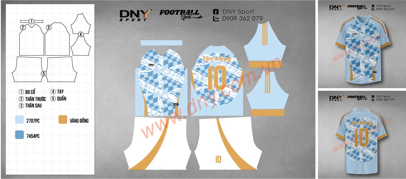 Áo bóng đá sân cỏ nhân tạo thiết kế đẹp