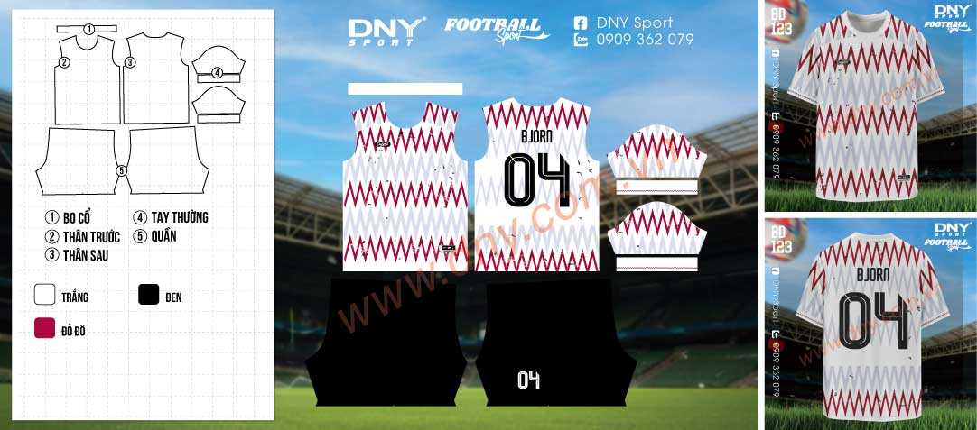 Áo bóng đá họa tiết zigzag