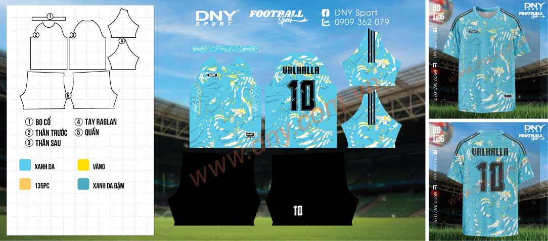 Áo bóng đá xanh ngọc Áo bóng đá màu xanh ngọc