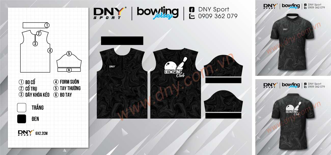 áo thể thao bowling in tên cá nhân