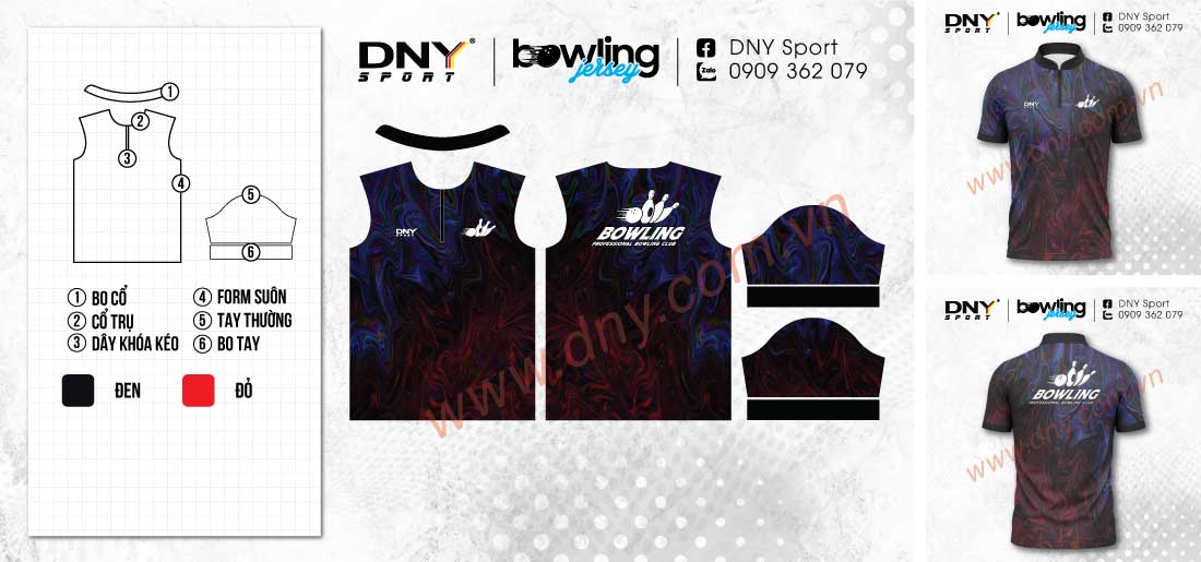 áo bowling retro phối sọc vintage