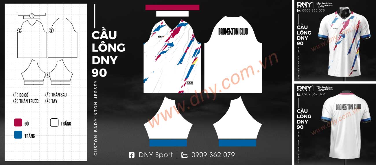 Áo cầu lông đồng phục Áo cầu lông đồng phục in logo CLB