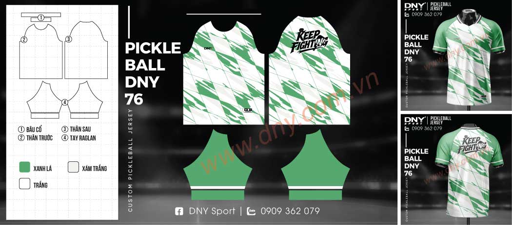 Áo pickleball họa tiết sắc nét