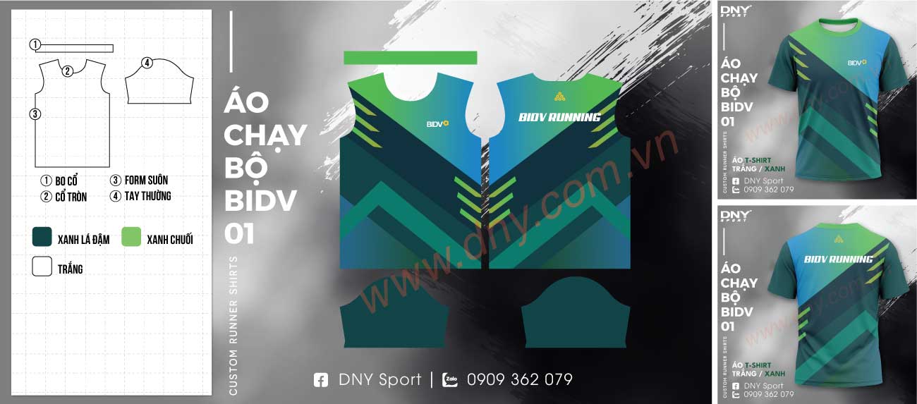 áo chạy marathon đồng phục BIDV thiết kế