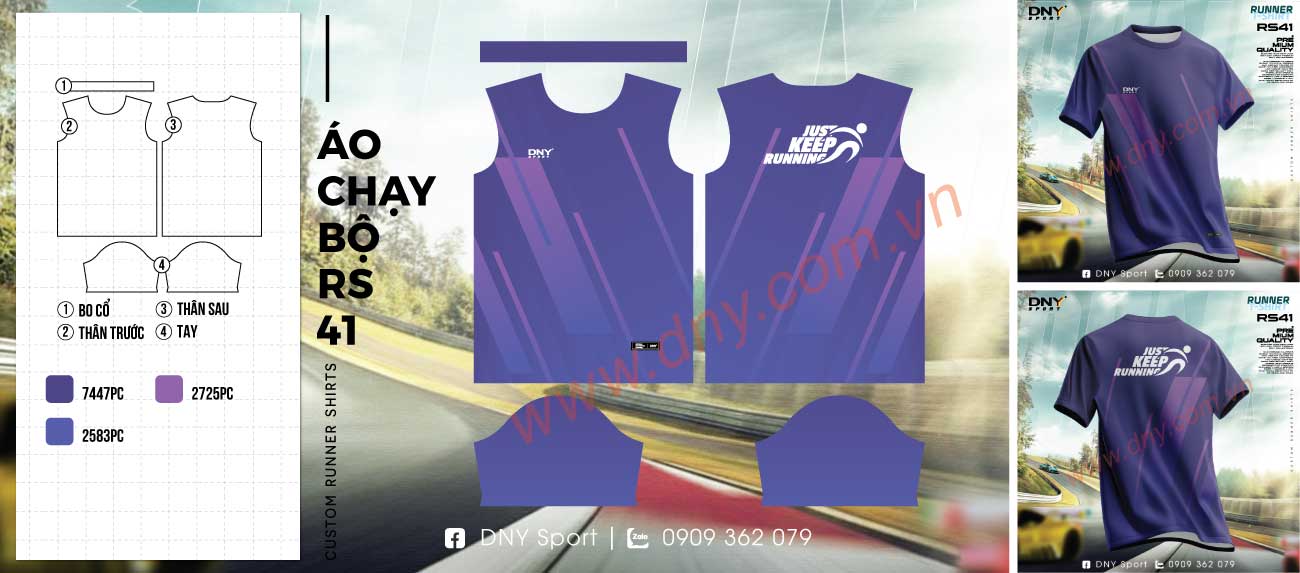 áo chạy bộ tím hồng