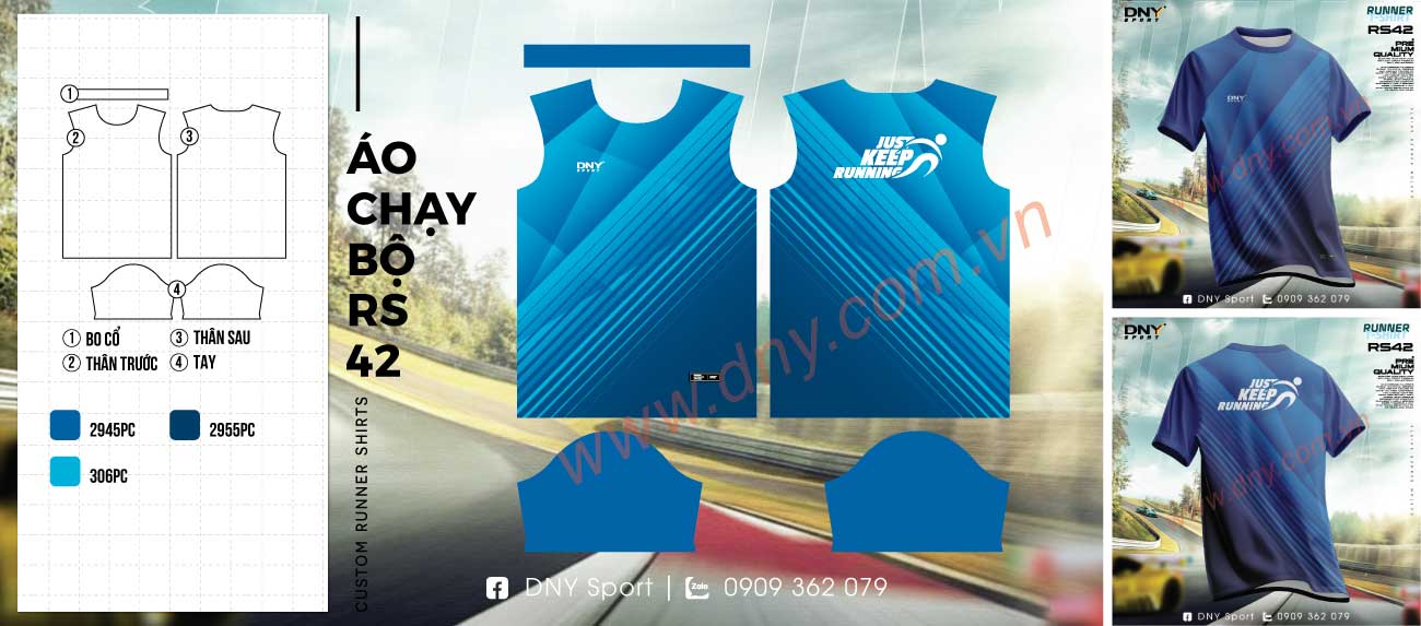 áo chạy bộ xanh gradient