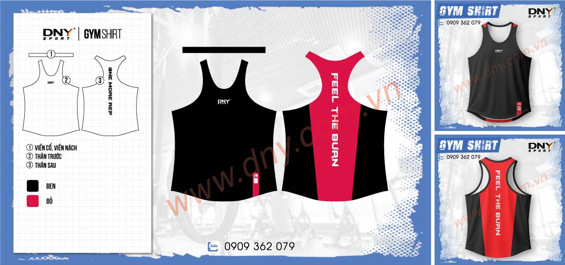 áo gym tank top cổ tròn tối giản