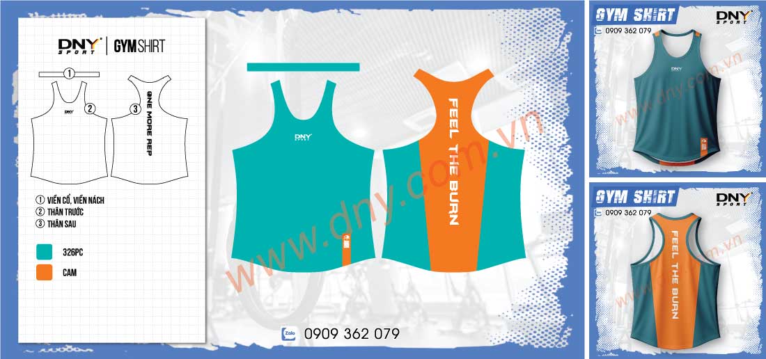 áo tập gym ba lỗ phối màu