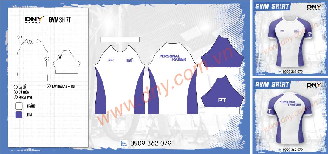 áo gym cổ tròn thiết kế in logo