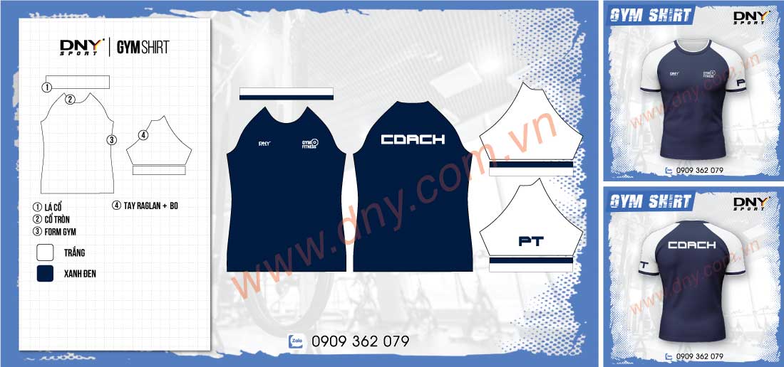 áo gym cổ tròn đồng phục in logo