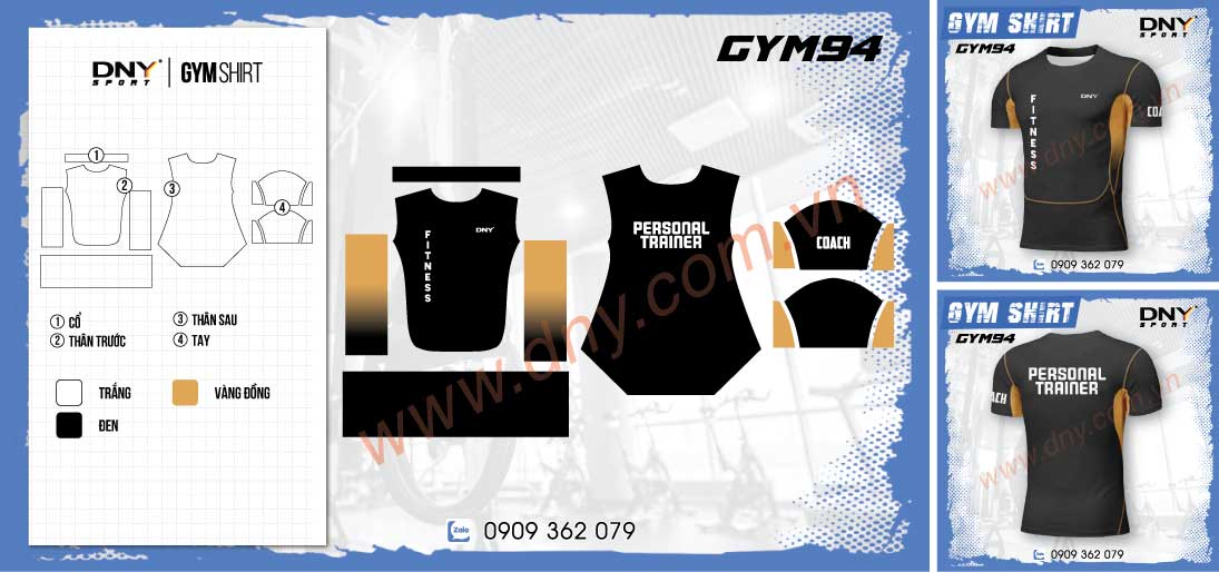 Áo gym đen Áo gym đen phối vàng