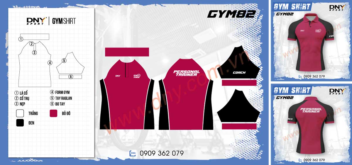 áo gym đỏ đô đen
