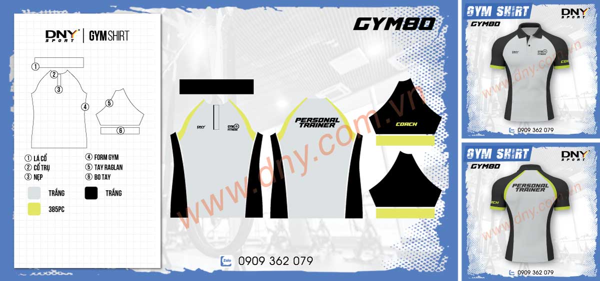 áo gym trắng vàng