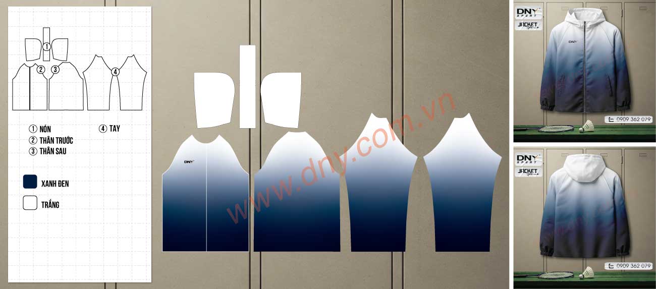 áo khoác trắng navy