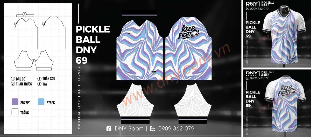 áo pickleball tím xanh áo pickleball tím xanh