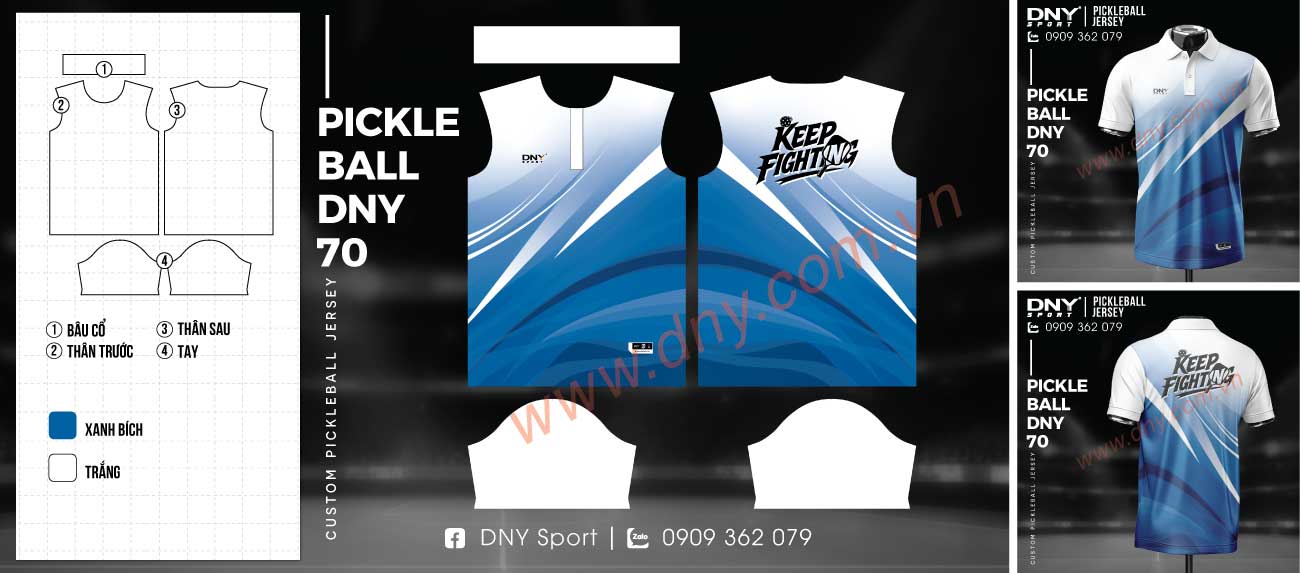 áo pickleball xanh trắng áo pickleball xanh trắng
