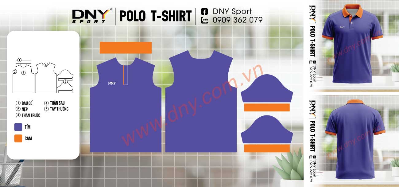 áo polo phối màu sự kiện