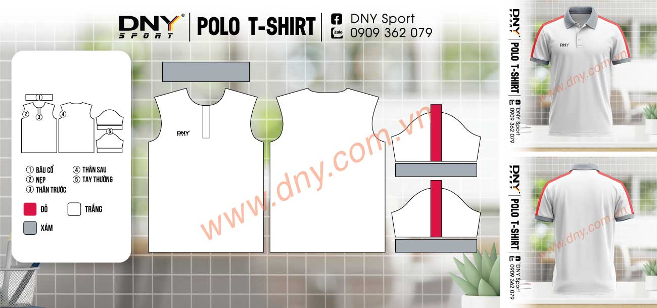 áo polo streetwear cá tính phối màu