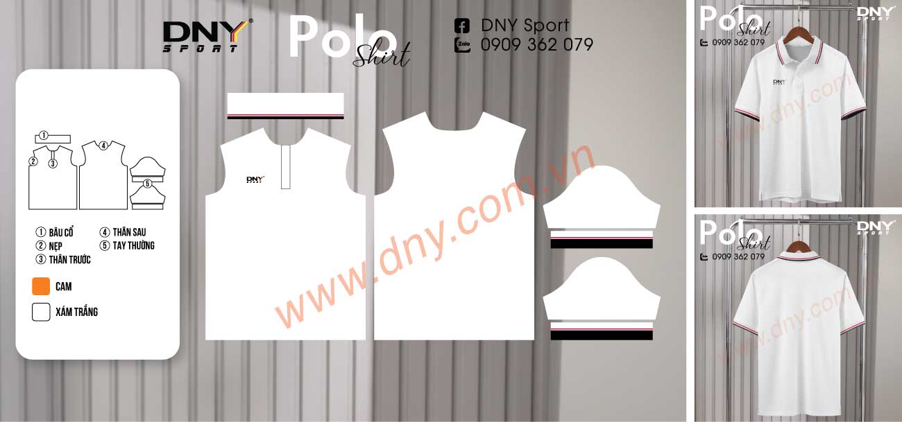 áo polo trắng đỏ