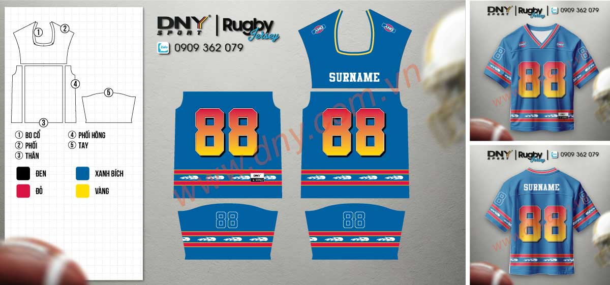 áo rugby cổ viền