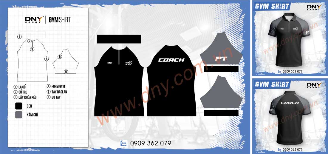 áo tập gym có cổ tập gym nam nữ