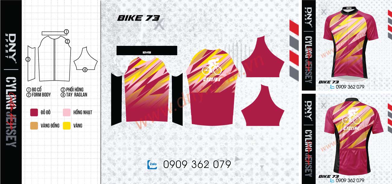 Áo xe đạp custom họa tiết hiện đại dành cho team