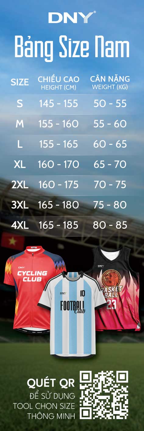 Bảng size nam