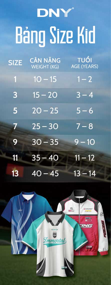 Bảng size trẻ con