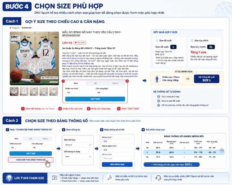 Chọn Size Phù Hợp Chọn Size Phù Hợp