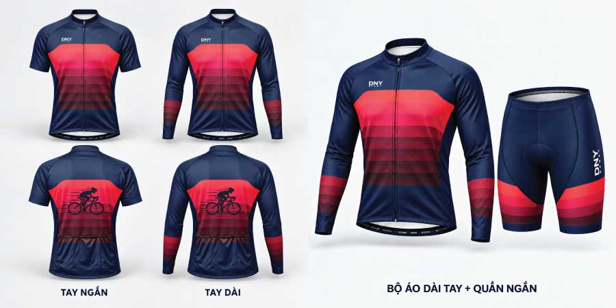 Áo xe đạp tay ngắn tay dài và bộ quần áo xe đạp