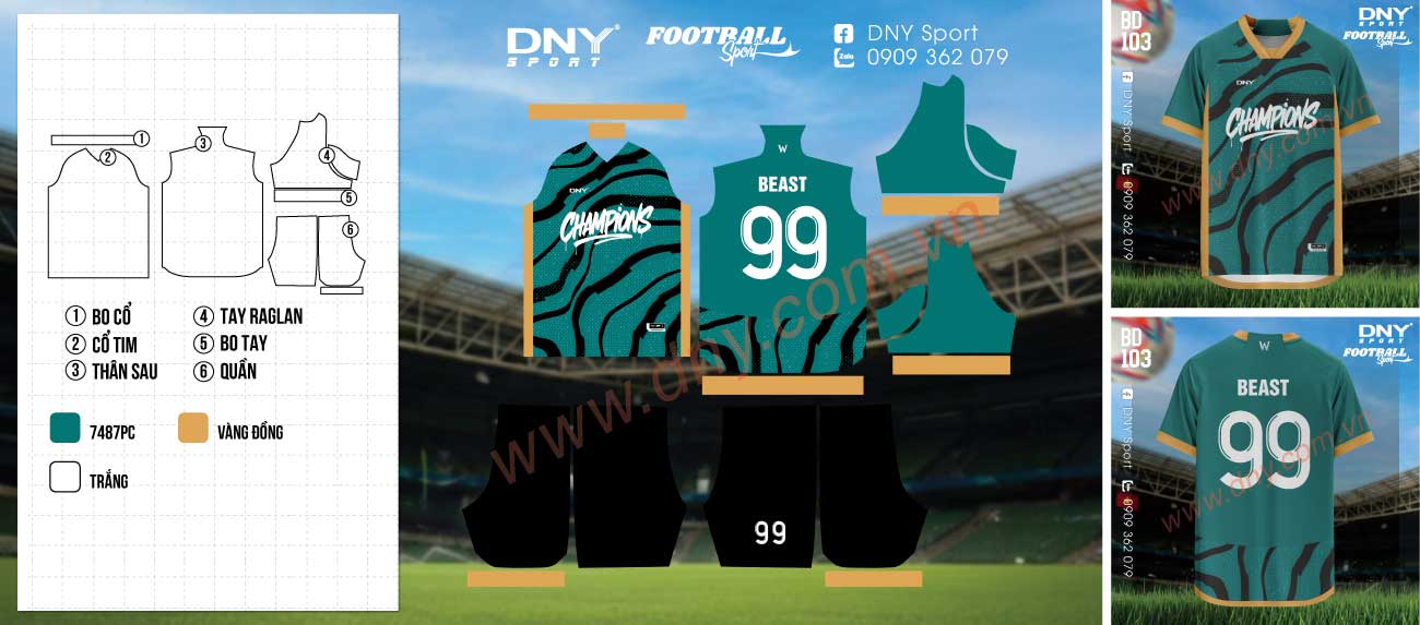 Bộ quần áo bóng đá Bộ quần áo bóng đá thiết kế thể thao hiện đại