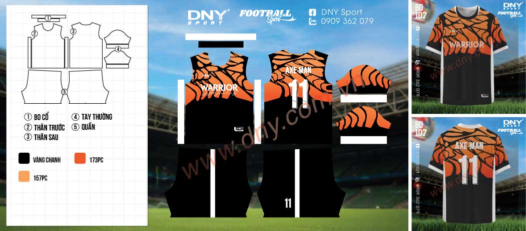 Bộ đồ đá banh Warrior Axe Man