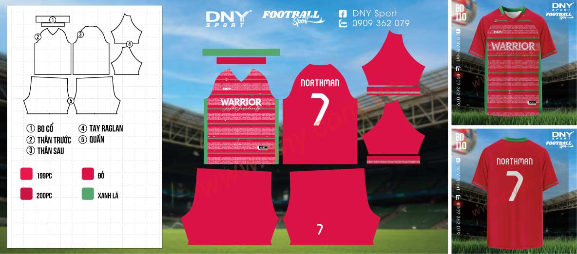 Bộ quần áo bóng đá Warrior Northman