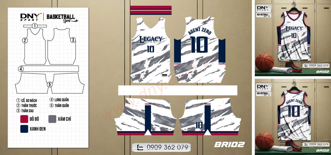 Áo quần bóng rổ in tên số
