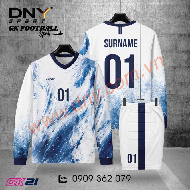 Xưởng May Quần Áo Thủ Môn DNY Trắng Xanh Họa Tiết Vẩy Sơn – DNY Sport
