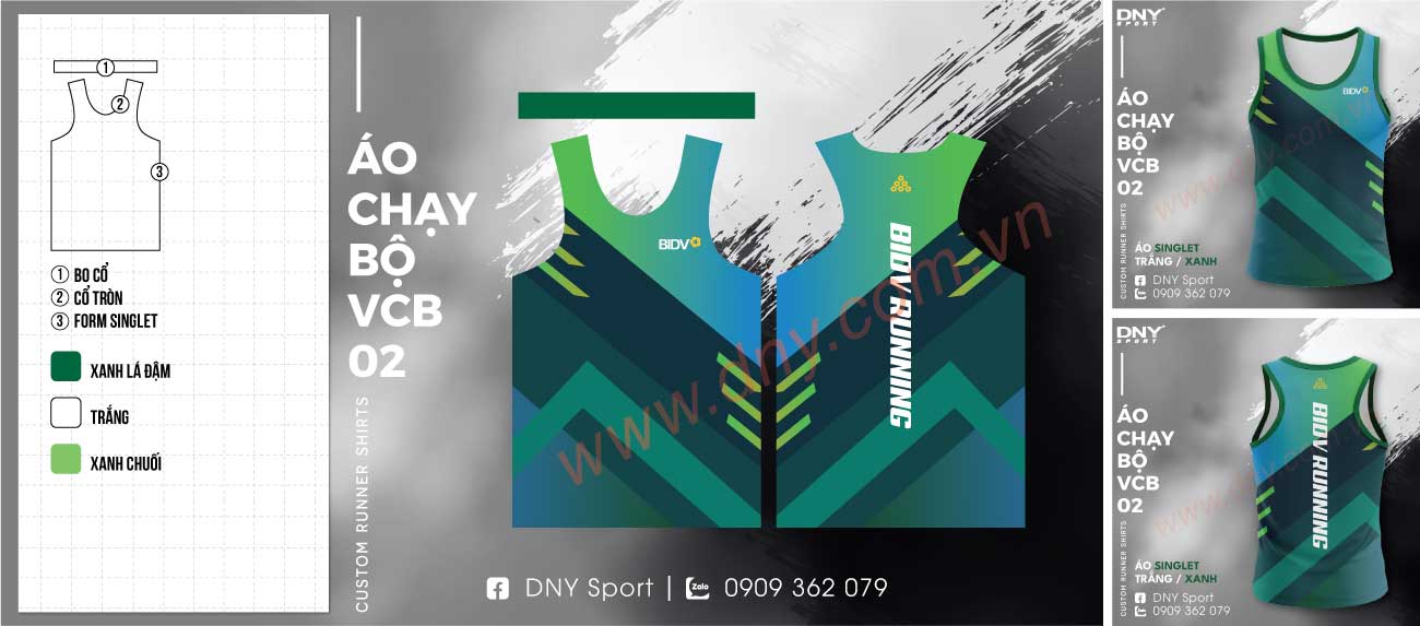 áo chạy đồng phục singlet ngân hàng BIDV
